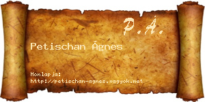 Petischan Ágnes névjegykártya